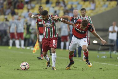 Rio, Brazil - november 01, 2017: Romarinho player in match between Flamengo and  Fluminense by the Sulamerica Cup in Maracana Stadium