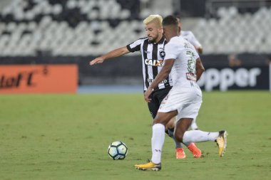 Rio, Brazil - november 04, 2017: Victor Luis player in match between Botafogo and  Fluminense by the Brazilian Championship in Nilton Santos Stadium
