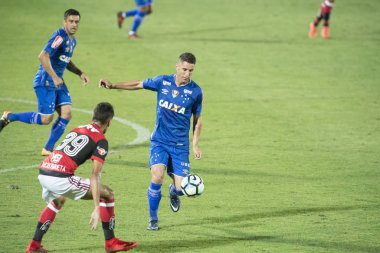 Rio, Brazil - november 08, 2017: Thiago Neves player in match between Flamengo and Cruzeiro by the Brazilian Championship in Ilha do Urubu Stadium
