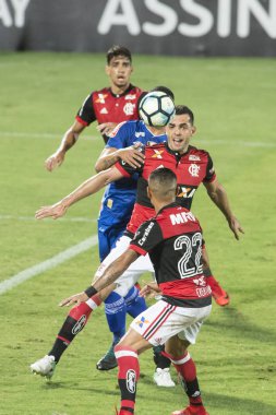 Rio, Brazil - november 08, 2017: match between Flamengo and Cruzeiro by the Brazilian Championship in Ilha do Urubu Stadium