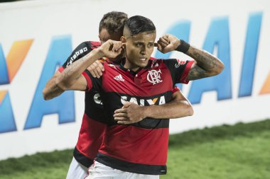 Rio, Brazil - november 08, 2017: Everton player in match between Flamengo and Cruzeiro by the Brazilian Championship in Ilha do Urubu Stadium