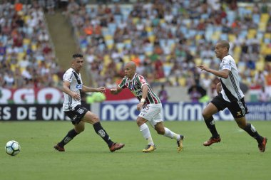 Rio, Brazil - november 20, 2017: Marcos Junior player in match between Fluminense and  Ponte Preta by the Brazilian championship in Maracana Stadium