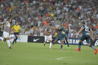 Rio, Brazil - september 14, 2017: Gustavo Scarpa player in match between Fluminense and  LDU by the Sulamericana Cup 2017 in Maracana Stadium