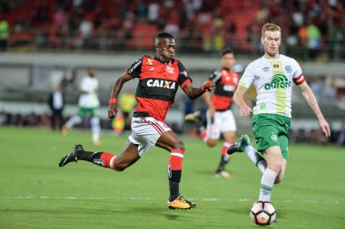 Rio, Brazil - september 20, 2017: Vinicius Junior player in match between Flamengo and  Chapecoense by the Sulamericana Cup 2017 in Ilha do Urubu Stadium