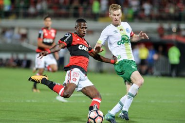 Rio, Brazil - september 20, 2017: Vinicius Junior player in match between Flamengo and  Chapecoense by the Sulamericana Cup 2017 in Ilha do Urubu Stadium
