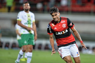 Rio, Brazil - september 20, 2017: Lucas Paqueta player in match between Flamengo and  Chapecoense by the Sulamericana Cup 2017 in Ilha do Urubu Stadium