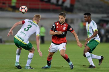 Rio, Brazil - september 20, 2017: Diego player in match between Flamengo and  Chapecoense by the Sulamericana Cup 2017 in Ilha do Urubu Stadium