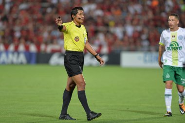 Rio, Brazil - september 20, 2017: Michael Espinoza referee in match between Flamengo and  Chapecoense by the Sulamericana Cup 2017 in Ilha do Urubu Stadium