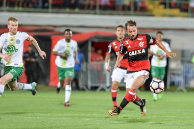 Rio, Brazil - september 20, 2017: Everton Ribeiro player in match between Flamengo and  Chapecoense by the Sulamericana Cup 2017 in Ilha do Urubu Stadium