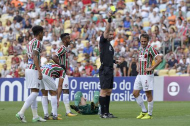 Rio, Brazil - september 24, 2017: Anderson Daronco referee in match between Fluminense and  Palmeiras by the Brazilian championship in Maracana Stadium