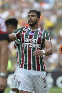 Rio, Brazil - september 24, 2017: Henrique Dourado player in match between Fluminense and  Palmeiras by the Brazilian championship in Maracana Stadium