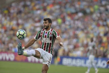 Rio, Brazil - september 24, 2017: Henrique Dourado player in match between Fluminense and  Palmeiras by the Brazilian championship in Maracana Stadium