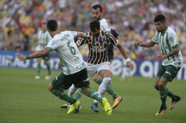 Rio, Brazil - september 24, 2017: Henrique Dourado player in match between Fluminense and  Palmeiras by the Brazilian championship in Maracana Stadium