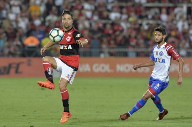 Rio, Brazil - october 19, 2017: xxxxxxx player in match between Flamengo and Bahia by the Brazilian championship in Ilha do Urubu Stadium