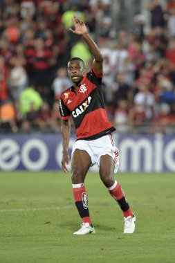 Rio, Brazil - october 19, 2017: Juan player in match between Flamengo and Bahia by the Brazilian championship in Ilha do Urubu Stadium