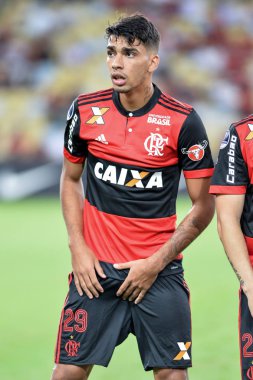Rio, Brazil - october 25, 2017: Lucas Paqueta player in match between Fluminense and  Flamengo by the sulamerica cup in Maracana Stadium