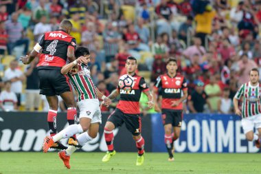 Rio, Brazil - october 25, 2017: Henrique Dourado player in match between Fluminense and  Flamengo by the sulamerica cup in Maracana Stadium