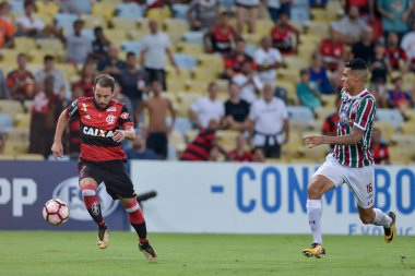 Rio, Brazil - october 25, 2017: Everton Ribeiro player in match between Fluminense and  Flamengo by the sulamerica cup in Maracana Stadium