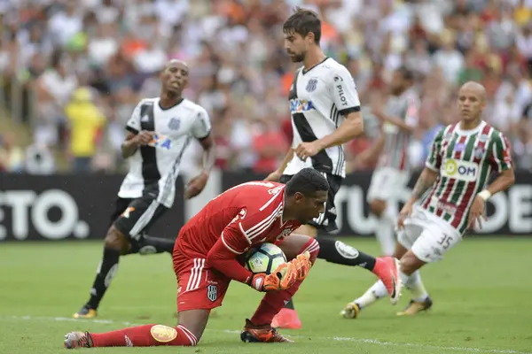 Rio Brasil Novembro 2017 Goleiro Aranha Jogo Entre Fluminense Ponte — Fotografia de Stock