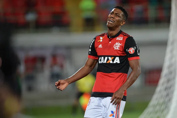 Rio Brasil Setembro 2017 Jogador Berrio Jogo Entre Flamengo Chapecoense — Fotografia de Stock