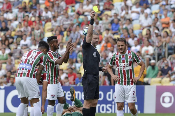 Rio Brasil Setembro 2017 Árbitro Anderson Daronco Partida Entre Fluminense — Fotografia de Stock