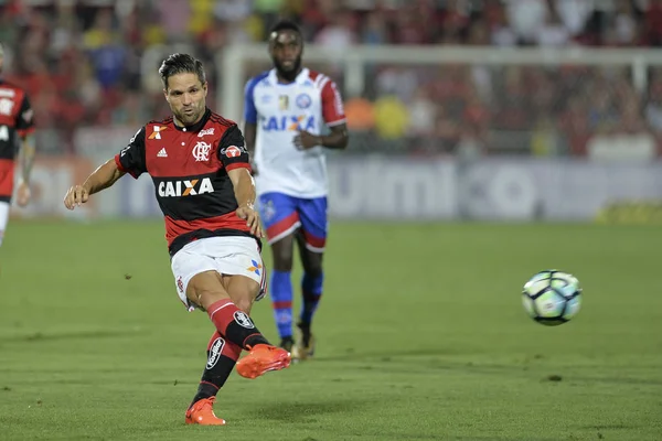 Rio Brasil Outubro 2017 Diego Jogo Entre Flamengo Bahia Pelo — Fotografia de Stock