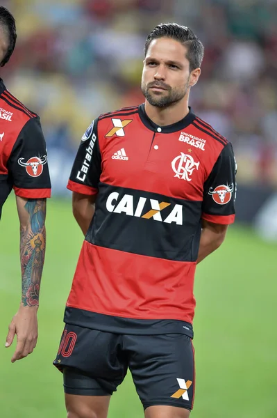 Rio Brasil Outubro 2017 Jogador Diego Jogo Entre Fluminense Flamengo — Fotografia de Stock