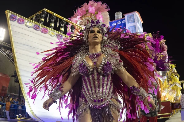 Rio Brasilien Februar 2020 Parade Der Sambaschule Estacio Auf Dem — Stockfoto