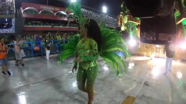 Rio Brasilien Februari 2020 Parad Sambaskolan Estacio Vid Marques Sapucai — Stockvideo