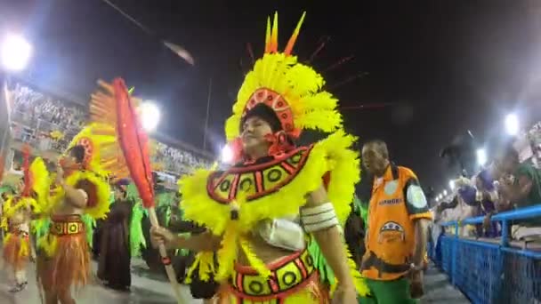 Рио Бразилия Февраля 2020 Года Парад Школы Самбы Estacio Marques — стоковое видео