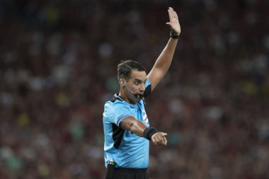 Rio, Brazil - february 26, 2020: Fernando Rapallini (ARG) referee during Flamengo vs Independiente del Valle by the Recopa Sudamericana tournament at the Maracana stadium