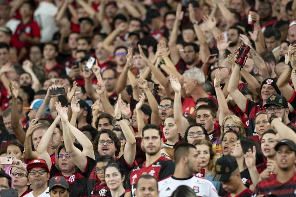 Rio Brazil February 2020 Fans Flamengo Independiente Del Valle Recopa — Zdjęcie stockowe