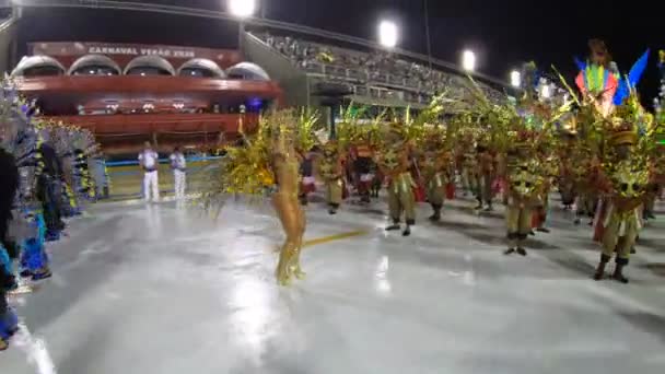 Rio Brazil February 2020 Parade Samba School Vigario Geral Marques — Stock video