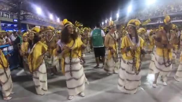 Rio Brasil Fevereiro 2020 Desfile Escola Samba Academicos Rocinha Marques — Vídeo de Stock
