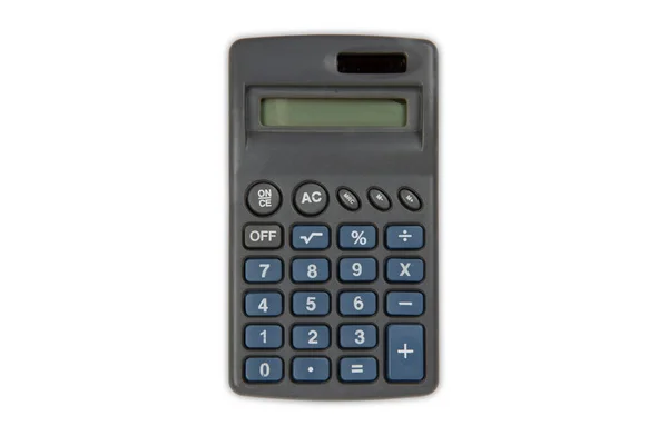 Calculadora Bolso Fundo Branco Visto Cima — Fotografia de Stock