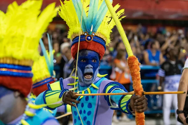 Rio Brazilië Februari 2020 Parade Van Sambaschool Portela Marques Sapucai — Stockfoto