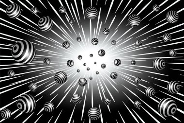 3 boyutlu geometrik şekilli soyut arkaplan. Vektör yaratıcı illüstrasyon. Modern dinamik duvar kağıdı. Patlama