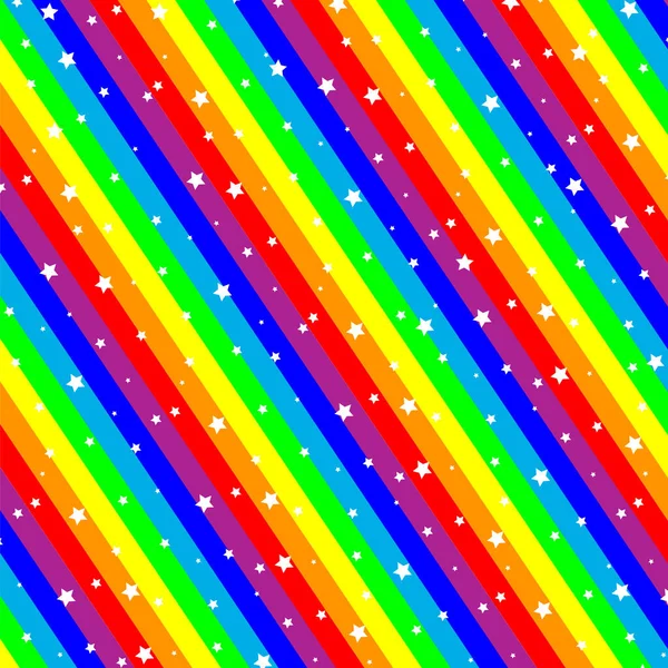 Yıldızlı Gökkuşağı Çizgileri. Vektör illüstrasyonu.