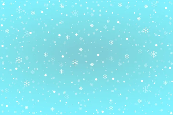 Lichtblauwe achtergrond met sneeuwvlokken, Kerst winter achtergrond vector illustratie — Stockvector