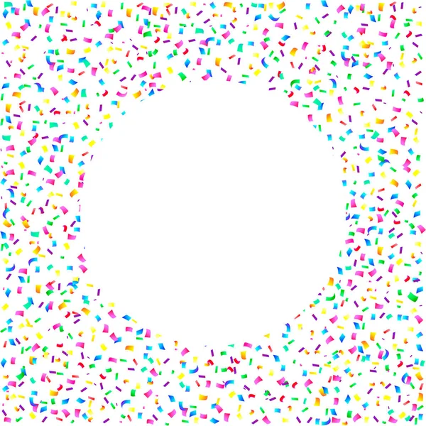 Banner de Confetti colorido con lugar para texto sobre fondo blanco — Archivo Imágenes Vectoriales