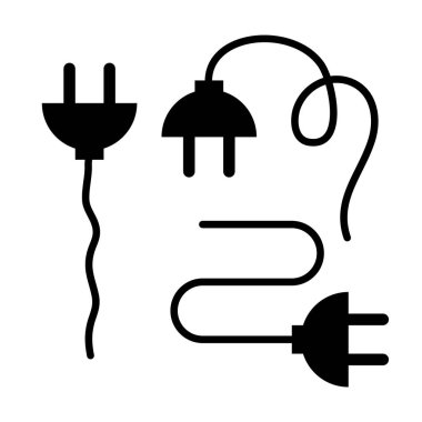 Elektrik kablosu, izole edilmiş düz simge tasarımı. Vektör.