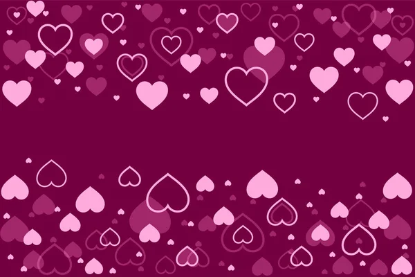 Tarjeta de San Valentín con corazones. Vector. Para la tarjeta de boda, saludos de San Valentín, marco encantador . — Vector de stock