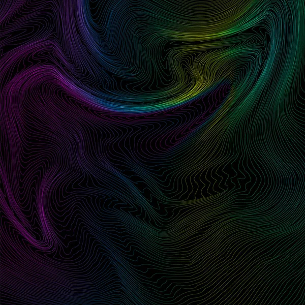 Lignes colorées sur fond noir. Illustration vectorielle . — Image vectorielle
