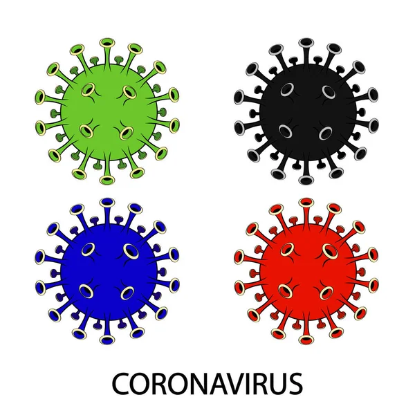 Ensemble d'icônes de bactéries, virus, germes. Illustration vectorielle . — Image vectorielle