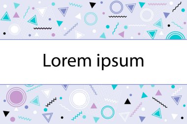 Memphis tarzı arka plan, metin için yer var. Vektör.