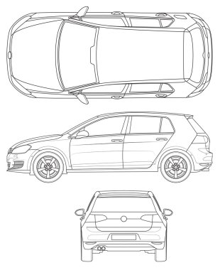 Outline template car clipart