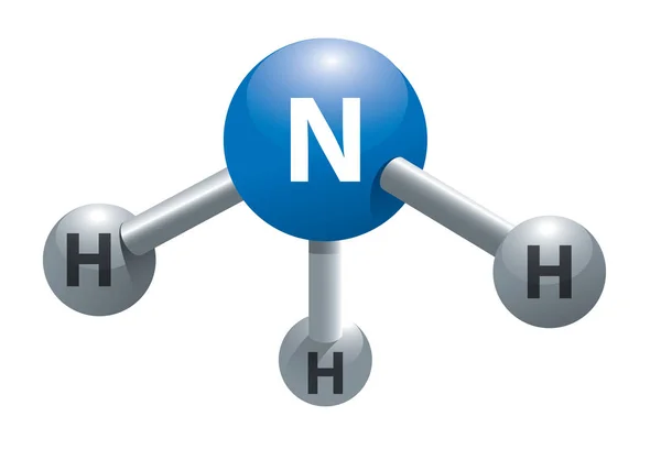 Modello di molecola di ammoniaca — Vettoriale Stock