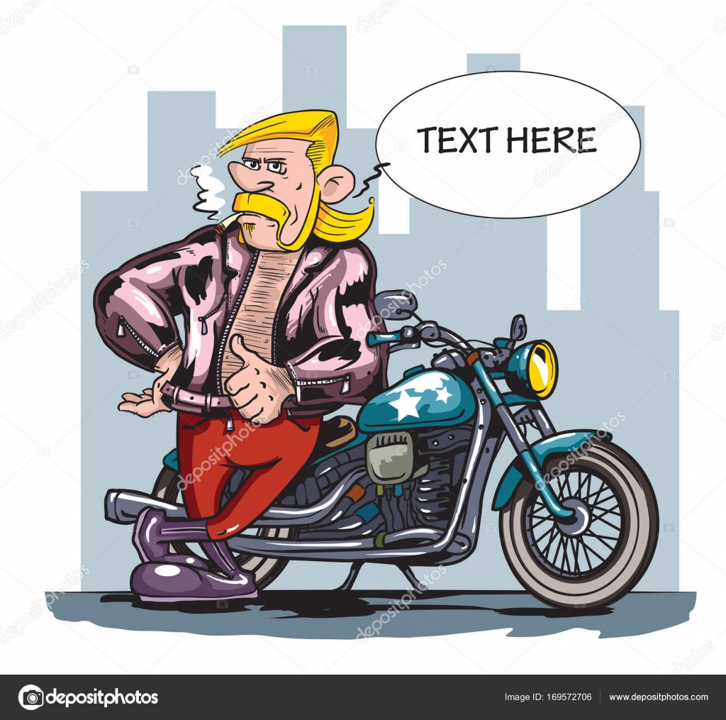 Image vectorielle Homme drôle de moto par ©Cloud-walker 169572706
