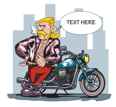 Komik motosiklet adam