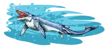 Illustration of Basilosaurus large, predatory, prehistoric whale. clipart